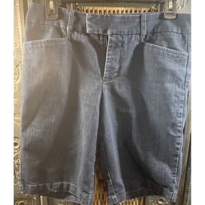 Dockers Womans  Size 4 Chino Shorts Regular Fit Flat Front Navy 10" Inseam